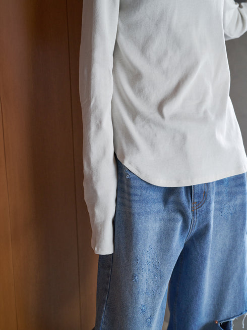 COTTON RIB LONG TEE /Y244-81090-4